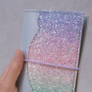 Pastel Blue Leather & Glitter Cover with Field Notes