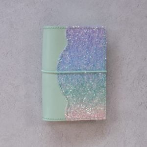 A6 – Pastel Mint Leather & Glitter Cover