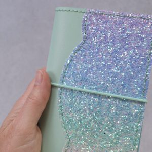A6 – Pastel Mint Leather & Glitter Cover