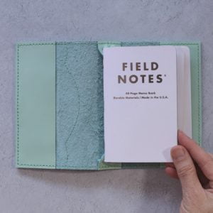 Pastel Mint Leather & Glitter Cover with Field Notes