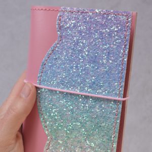 Pocket Size – Pastel Pink Leather & Glitter Cover