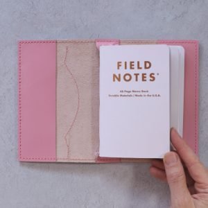 Pastel Pink Leather & Glitter Cover with Field Notes