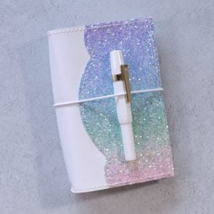 Pocket Size – White Leather & Glitter Cover