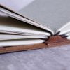 linen and parchment chunky leather journal A6 - elastic holders
