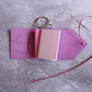 Fuchsia Pink Mini Leather Journal Keyring