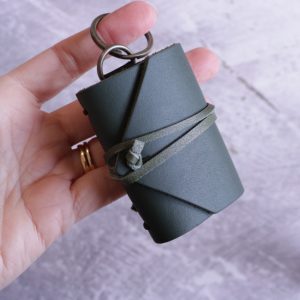 Forest Green Mini Leather Journal Keyring