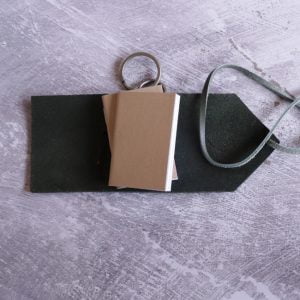 Forest Green Mini Leather Journal Keyring
