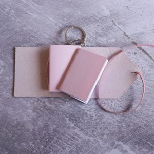 Pastel Pink Mini Leather Journal Keyring