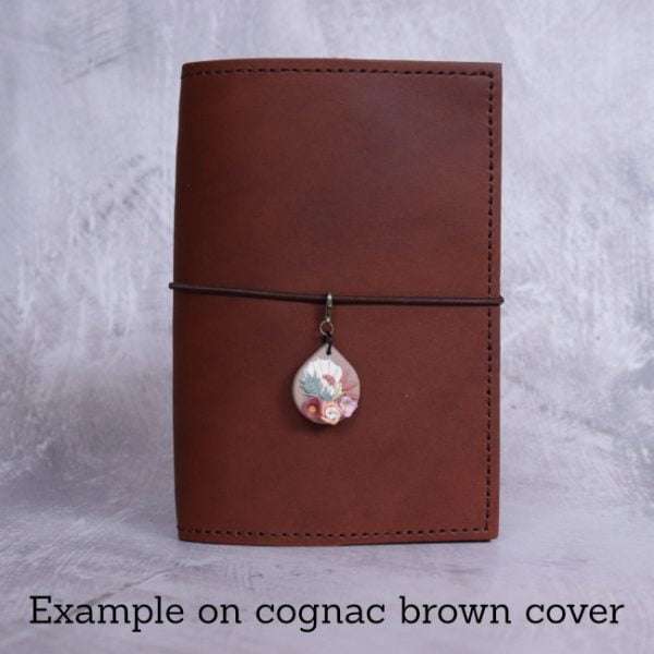 nature journal charm - wheat - example on cognac