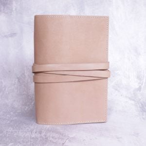 A5 Nude Leather Journal with Tie Closure
