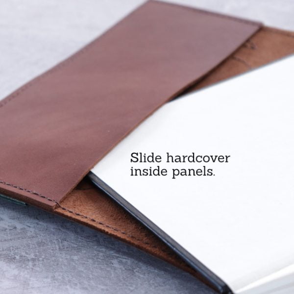 monstera botanical leather journal cover - inside suits TN