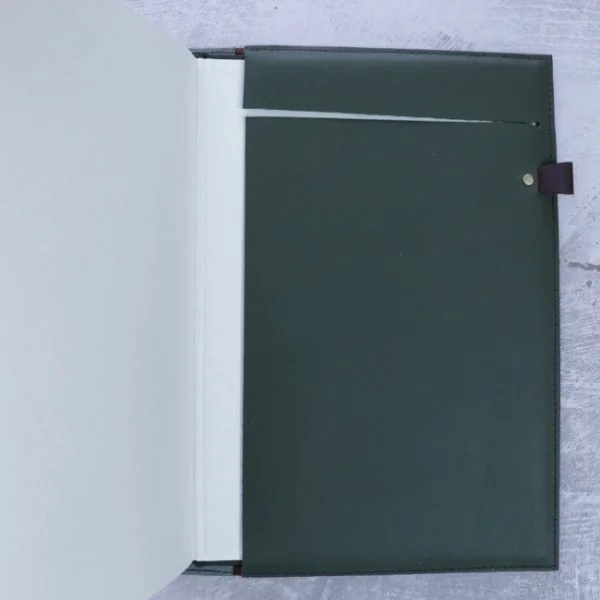 A4 leather cover slot in book