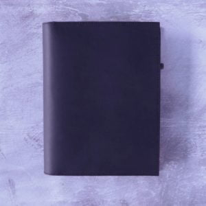 Black A4 Leather Folio Cover