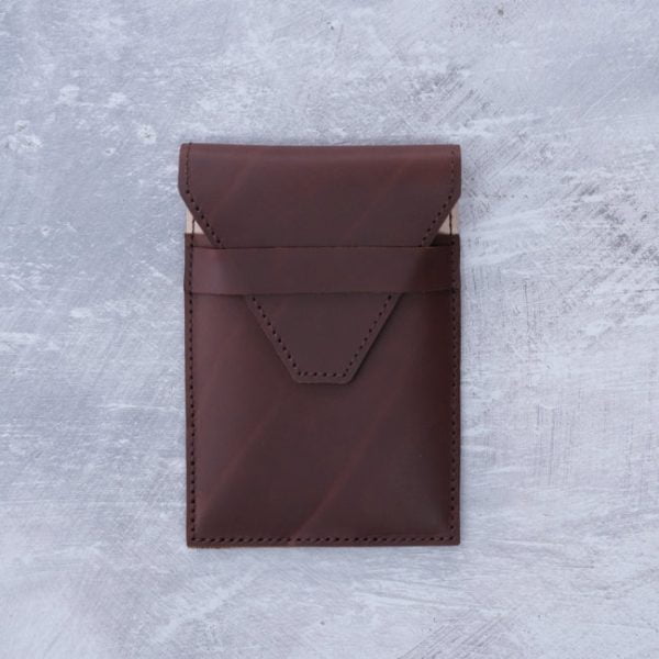 triple pen case brown natural leather