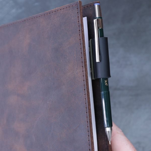 A5-landscape-sketchbook-leather-cover-pencil-and-holder