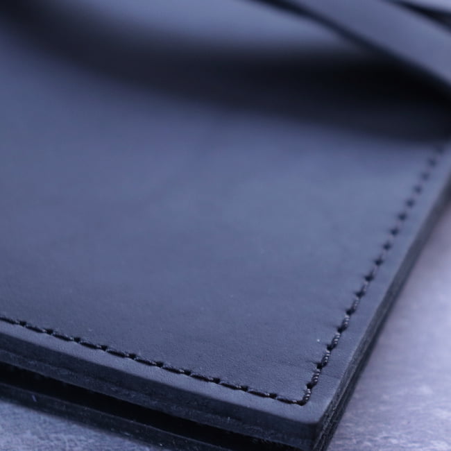 Black Leather A5 Notebook Cover & Tie | Australian Made