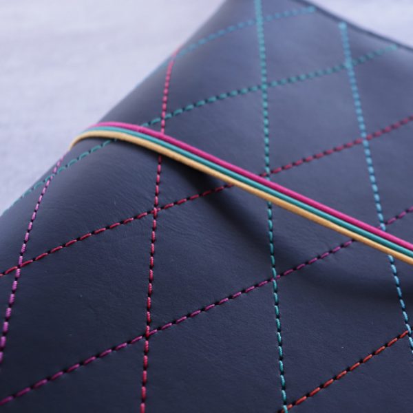 Rainbow Diamond Stitching A5 Cover - detail