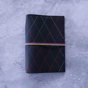 Rainbow Diamond Stitching – A5 Leather Journal Cover
