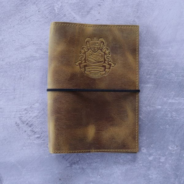 wizardry witchcraft library - hufflepuff yellow leather journal