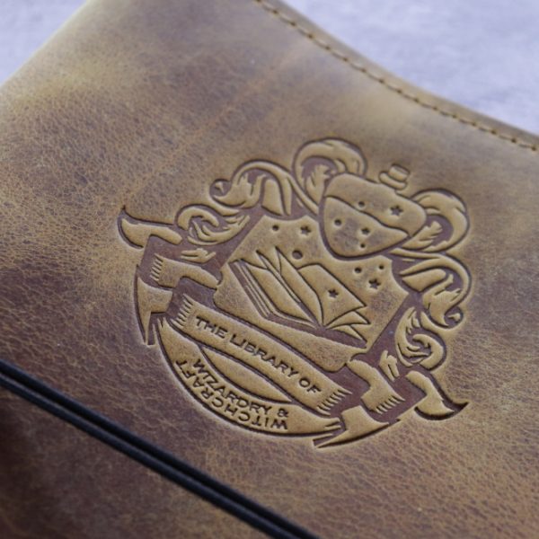 wizardry witchcraft library - hufflepuff yellow leather journal