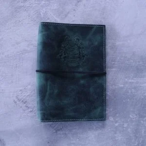 Library of Wizardry & Witchcraft – A5 Teal Green Leather Journal Cover
