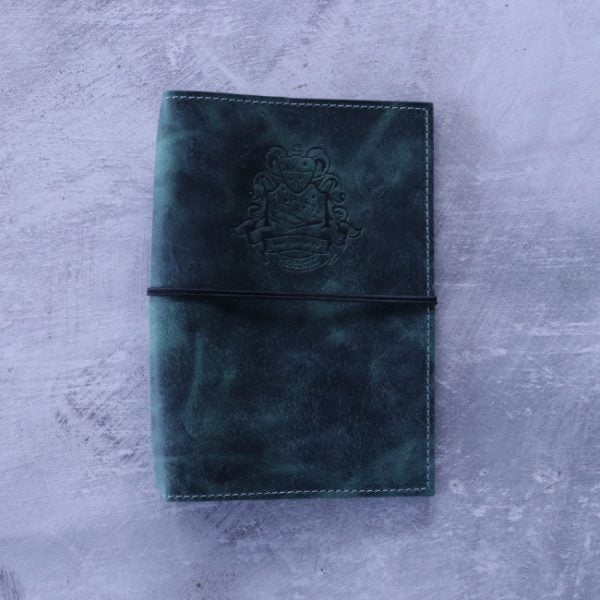wizardry witchcraft library - slytherin teal green leather journ
