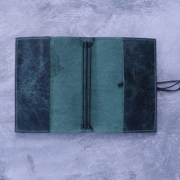 wizardry witchcraft library - slytherin teal green leather journ