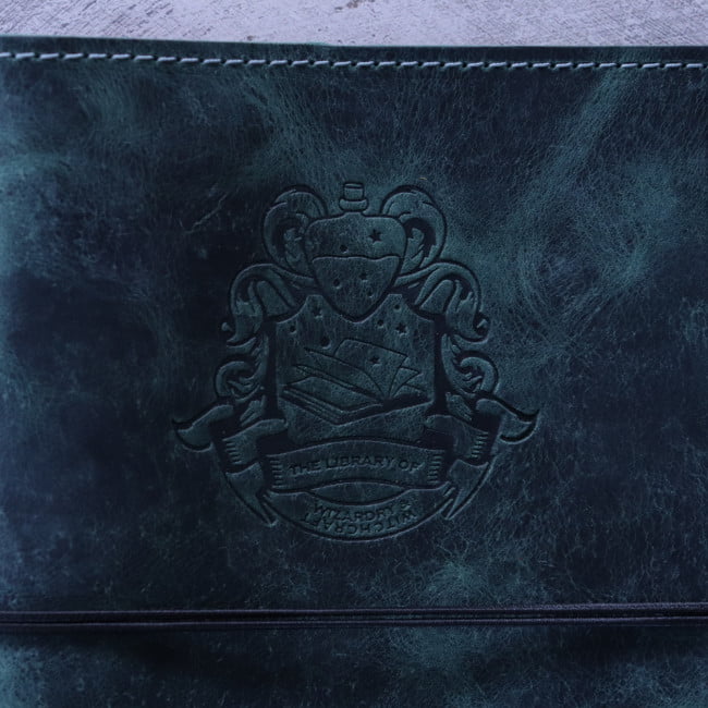 Library of Wizardry and Witchcraft Teal Green Leather Journal