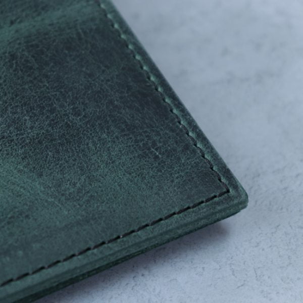 Antique teal - leather journal - close up