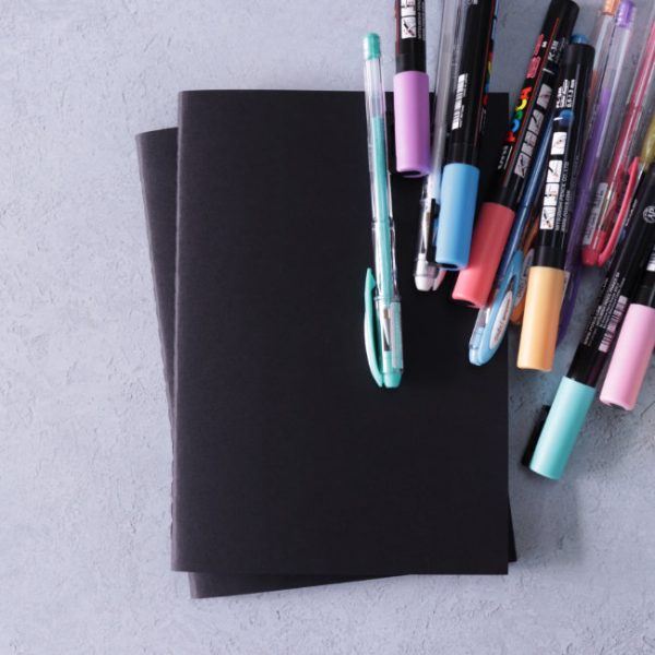 Black paper notebook