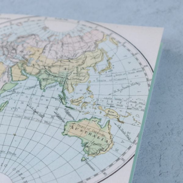 Vintage map Lined notebook - close up