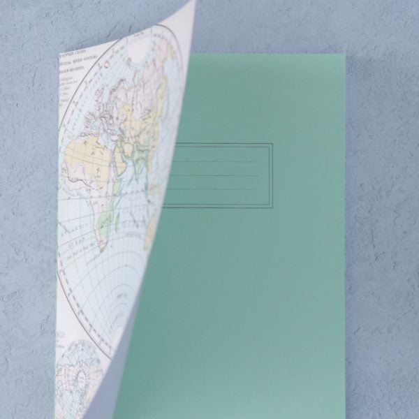Vintage map Lined notebook - coloured end papers