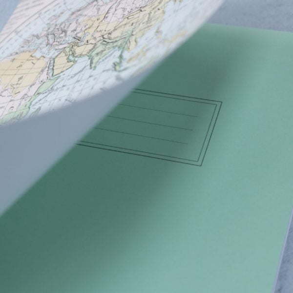 Vintage map Lined notebook - coloured end papers close up
