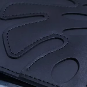 A5 Monstera Black Leather Journal Cover